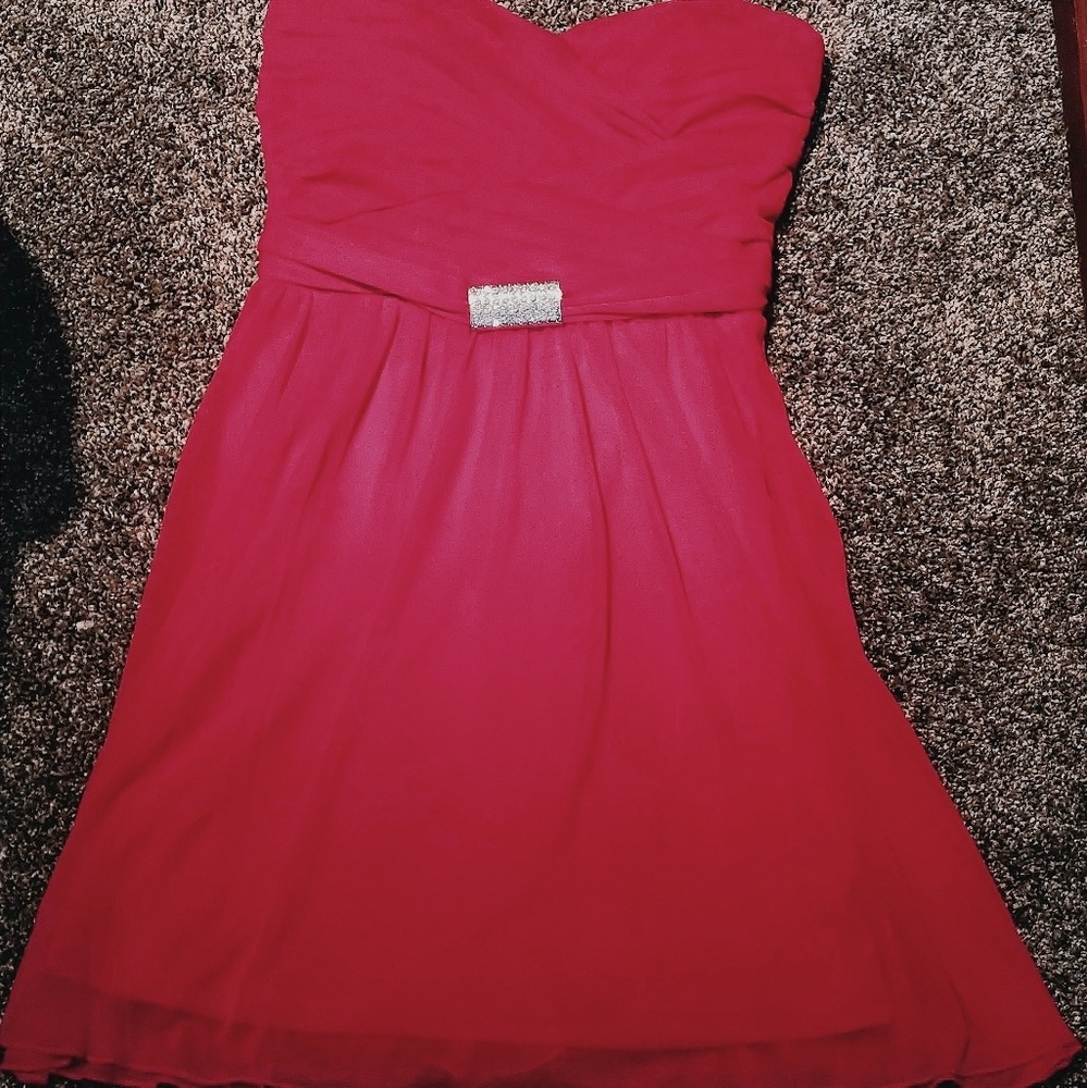 Red Strapless dress